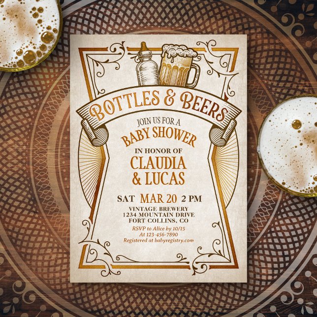 Bouteilles & Bières Baby shower Invitation (Créateur téléchargé)