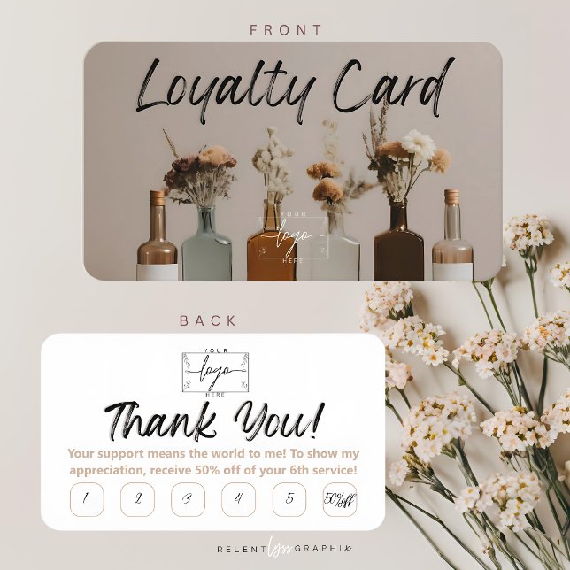 Bouteilles Boho | Fleurs | Esthétique | Carte de f (Créateur téléchargé)