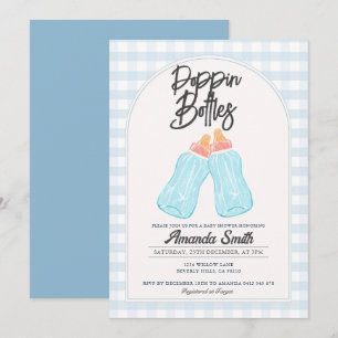 Bouteilles de Baby shower Blue Poppin Invitation