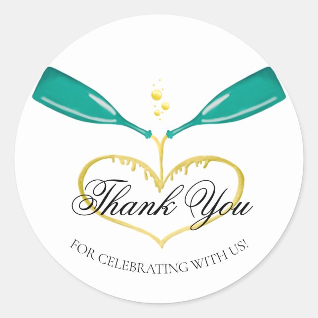 Bouteilles de Champagne Sticker Mariage Classic Ro (Devant)