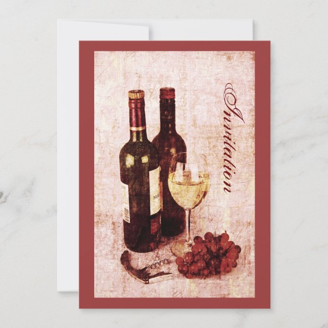 Bouteilles de vin avec invitation au raisin (Devant)