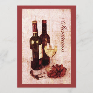 Bouteilles de vin avec invitation au raisin