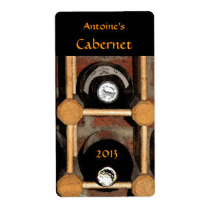 Bouteilles de vin dans l'étiquette de support