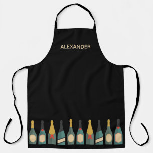 Bouteilles de vin personnalisent tablier noir