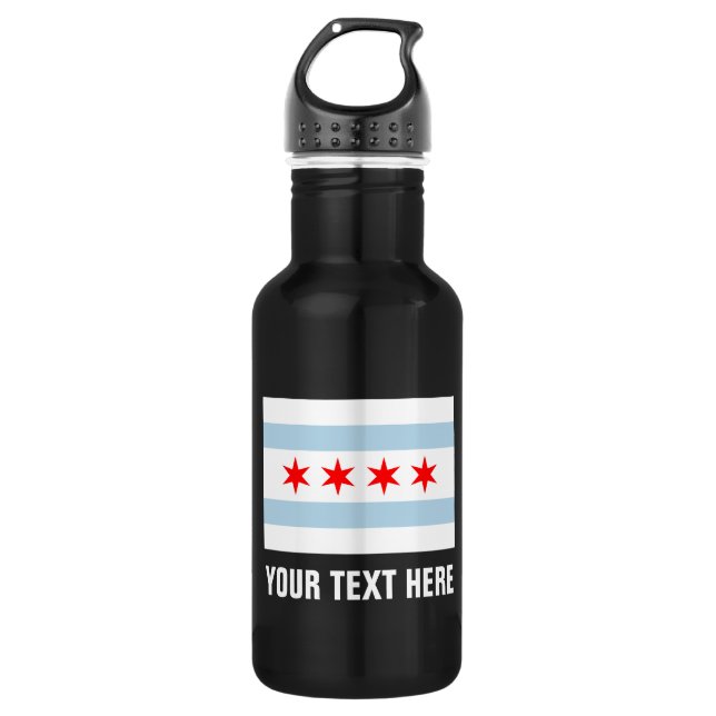 Bouteilles d'eau du drapeau de Chicago personnalis (Devant)