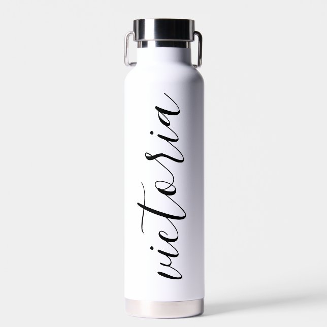 Bouteilles d'eau Monogramme | Blanc et rose (Avant)