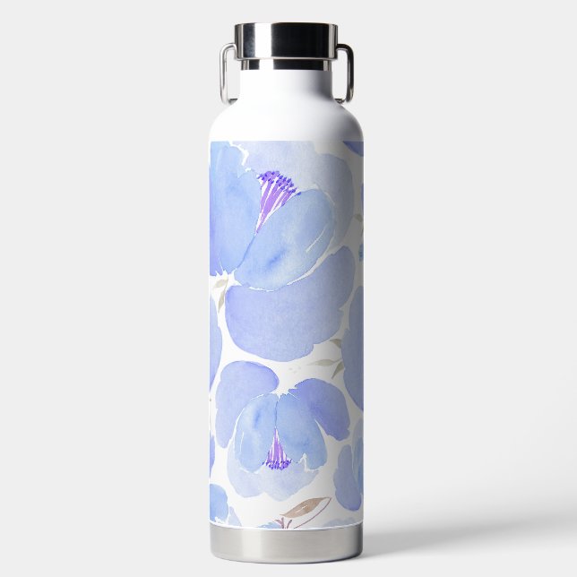 Bouteilles d'eau Motif à fleurs bleues (Avant)