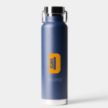 Bouteilles d'eau personnalisées, Voyage Bleu et Or