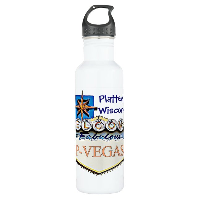Bouteilles d'eau Platteville, Wisconsin P-Vegas (Devant)