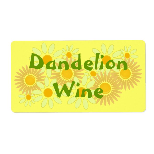 Bouteilles Étiquettes de vin de Dandelion maison (Devant)