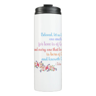 Bouteilles Isothermes 1 Jean 4:7 Verset biblique Texte arc-en-ciel