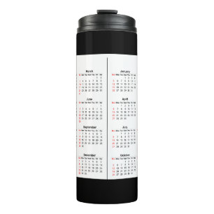 Bouteilles Isothermes 2024 2025 Calendrier 2 an noir blanc
