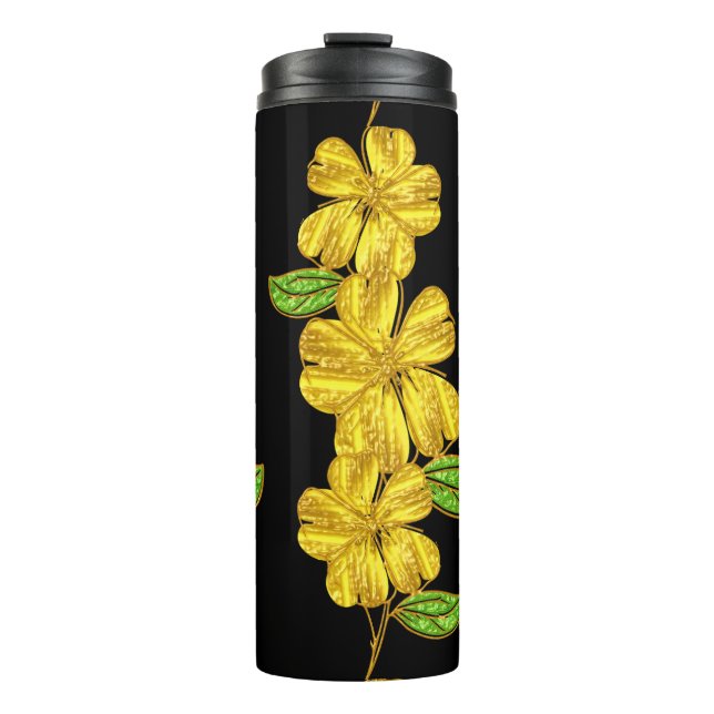 Bouteilles Isothermes 3 fleurs jaunes (Devant)