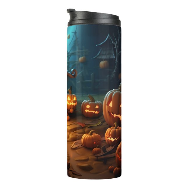 Bouteilles Isothermes 3e Halloween Citrouille Maison hantée (Tourné sur la droite)