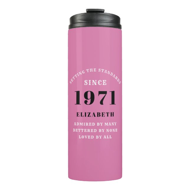 Bouteilles Isothermes 50e anniversaire 1971 Pink Black pour sa personnal (Devant)