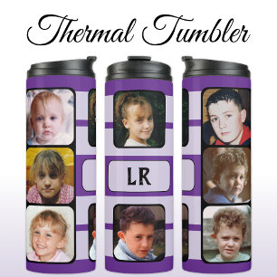 Bouteilles Isothermes 8 collage de photos initiales violet noir