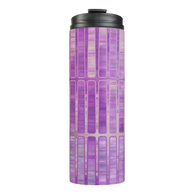 Bouteilles Isothermes Abstrait brillant en mosaïque violet arrière - pla (Devant)
