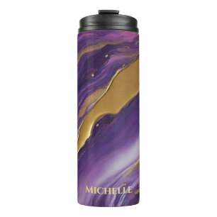 Bouteilles Isothermes Abstrait-flux Art-bleu rose violet et or-