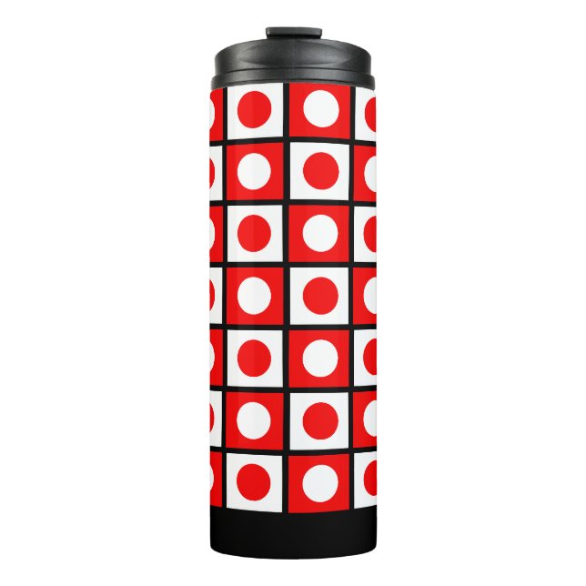 Bouteilles Isothermes Abstrait moderne noir rouge & blanc (Devant)
