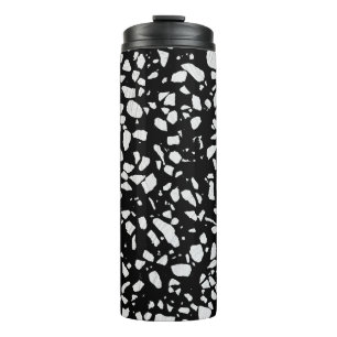 Bouteilles Isothermes Abstrait Terrazzo Mosaic Motif noir et blanc