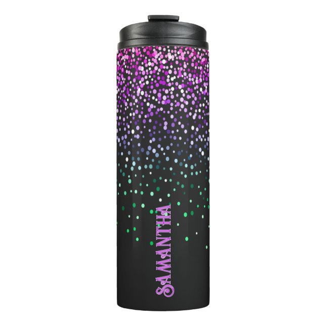Bouteilles Isothermes Accent de Parties scintillant couleur noire (Devant)