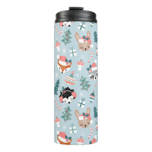 Bouteilles Isothermes Adorable Bois Noël Animal Visages Motif