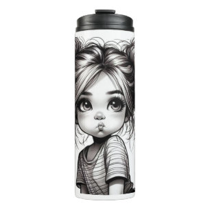 Bouteilles Isothermes Adorable Fille de Noël avec chatte - Idée cadeau m