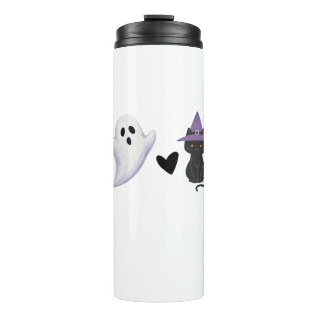Bouteilles Isothermes Adorable Halloween Duo Friendly Ghost et Black Ca (Devant)