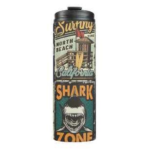 Bouteilles Isothermes Affiches de surf colorées vintages avec bus surf