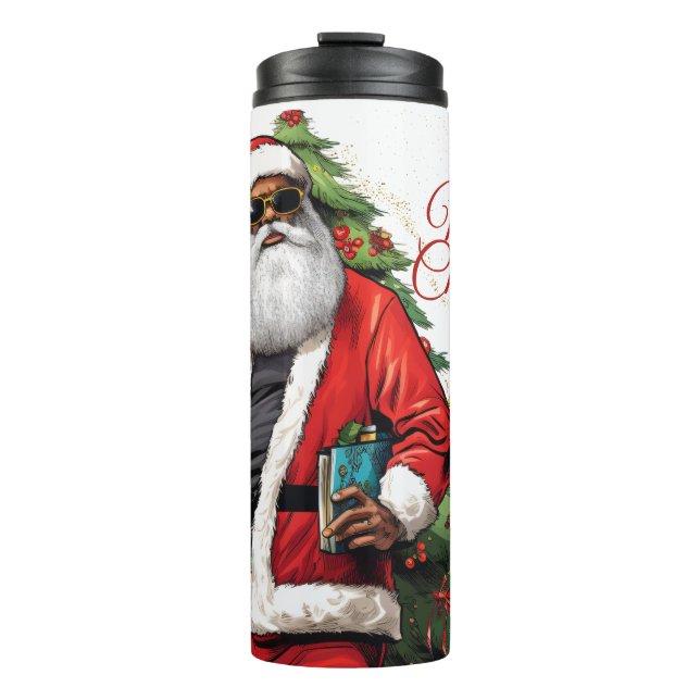 Bouteilles Isothermes Afro-Américain Père Noël Tumbler (Devant)