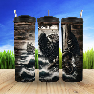 Bouteilles Isothermes Aigle Majestic tenant la roue du navire