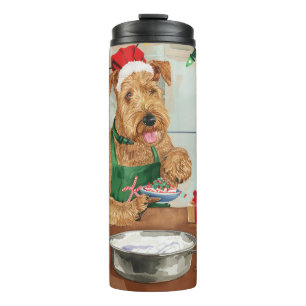 Bouteilles Isothermes Airedale Terrier Gâteau de vacances : Noël festif