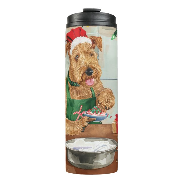 Bouteilles Isothermes Airedale Terrier Gâteau de vacances : Noël festif (Devant)