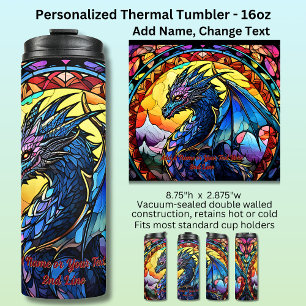 Bouteilles Isothermes Ajouter un nom ou un texte, Dragon en verre tendu