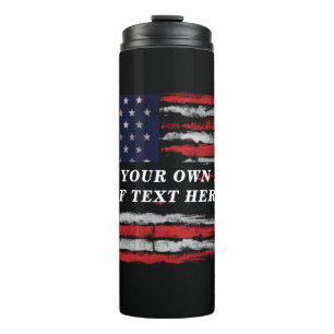 Bouteilles Isothermes Ajouter votre propre texte sur grunge American fla