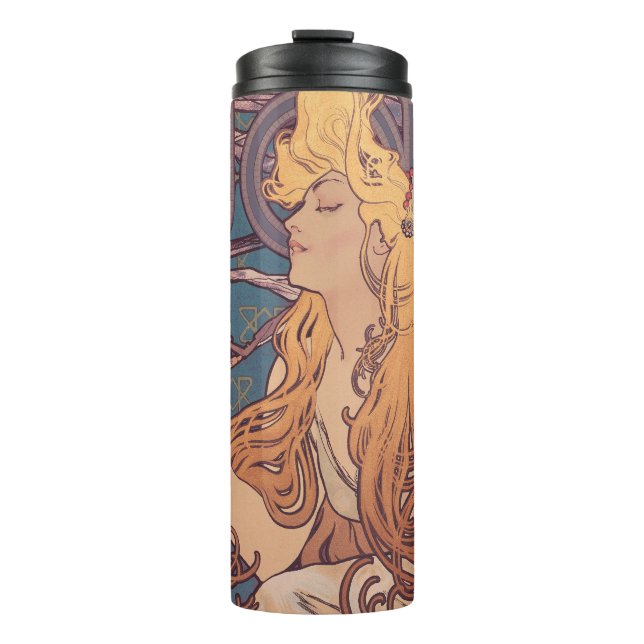 Bouteilles Isothermes Alfonse Mucha Job Art Nouveau femme (Devant)