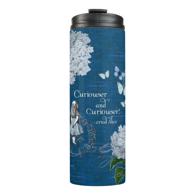 Bouteilles Isothermes Alice au pays des merveilles Floral Bleu Paruline  (Devant)