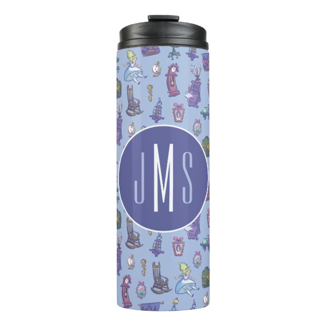 Bouteilles Isothermes Alice au pays des merveilles| Motif Monogramme ble (Devant)