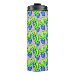 Bouteilles Isothermes Aloe Très Plantes avec Arrière - plan violet