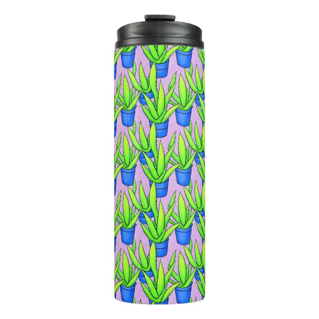 Bouteilles Isothermes Aloe Très Plantes avec Arrière - plan violet (Devant)