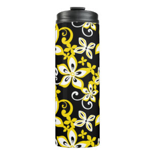 BOUTEILLES ISOTHERMES ALOHA HAWAII (NOIR/JAUNE) THERMIQUE TUMBLER