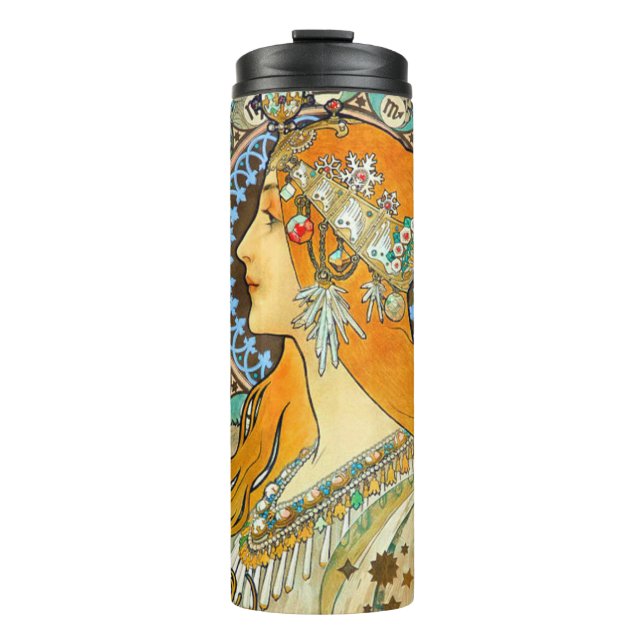 Bouteilles Isothermes Alphonse Mucha Art Nouveau Zodiac (Devant)