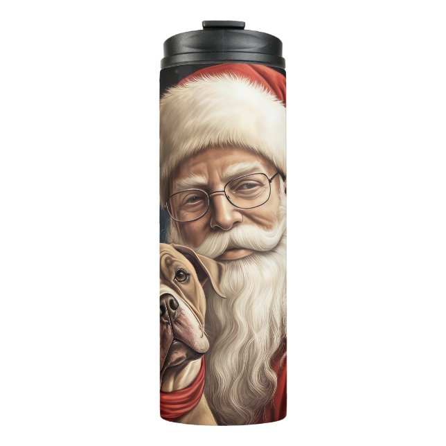 Bouteilles Isothermes American Staffordshire avec Noël au Père Noël (Devant)