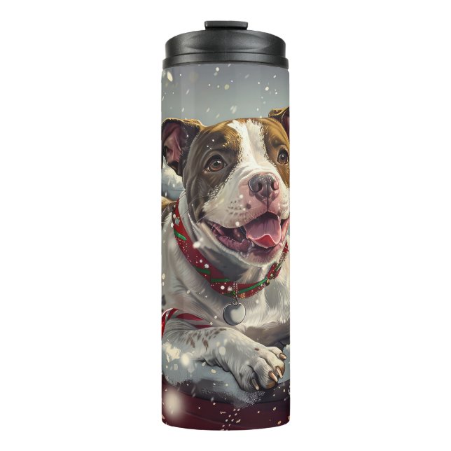 Bouteilles Isothermes American Staffordshire Chien Festif de Noël (Devant)