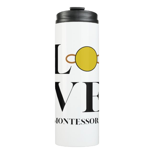 Bouteilles Isothermes Amour | Montessori | Perle d'unité d'or (Devant)