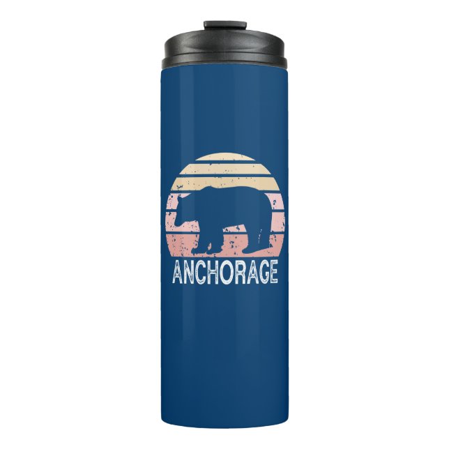 Bouteilles Isothermes Anchorage Alaska Retro Bear (Devant)