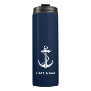 Bouteilles Isothermes Ancre de bateau nautique et nom personnalisé