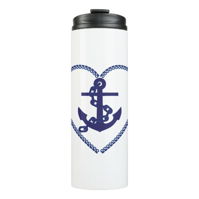 Bouteilles Isothermes Ancre marine Blue Nautical Sailor Choix (Devant)