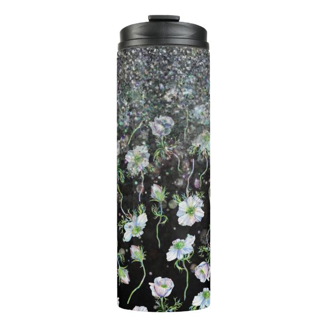Bouteilles Isothermes *~* Anémone florale Fille Parties scintillant arge (Devant)