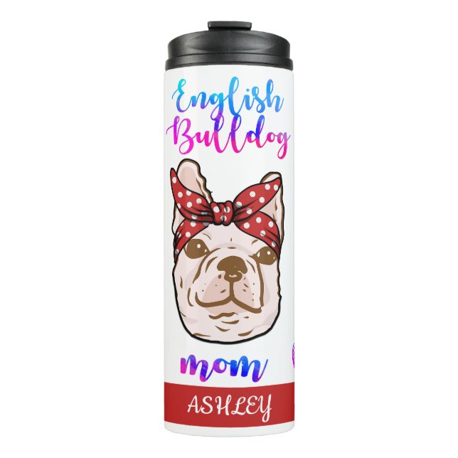 Bouteilles Isothermes Anglais Bulldog Maman mignonne Amoureux des chiens (Devant)